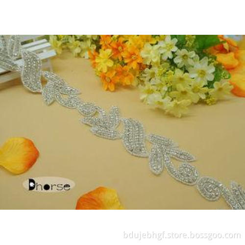Handmade Flower Design Decorative Crystal Rhinestone Beaded